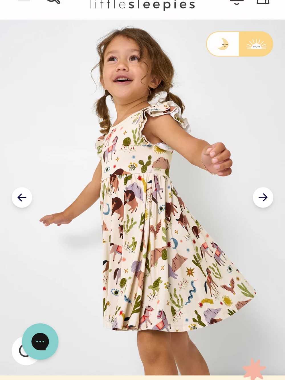 Little Sleepies Wild Frontier Twirl Cream Ruffle Western Dress Size 10 NWT